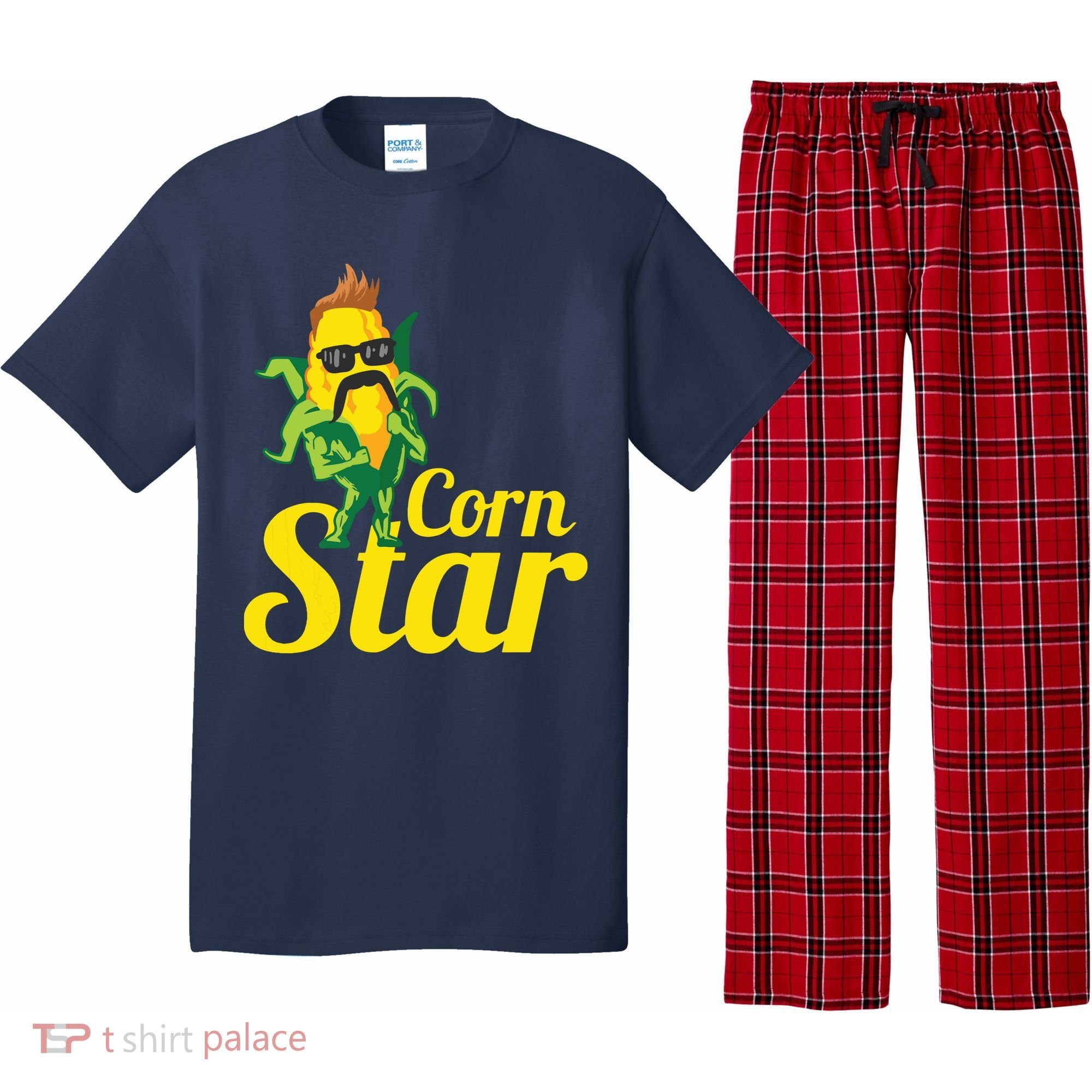 Funny Corn Star Sunglasses Mustache Maize Pajama Set