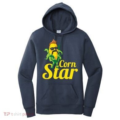 Funny Corn Star Sunglasses Mustache Maize Women's Hoodie