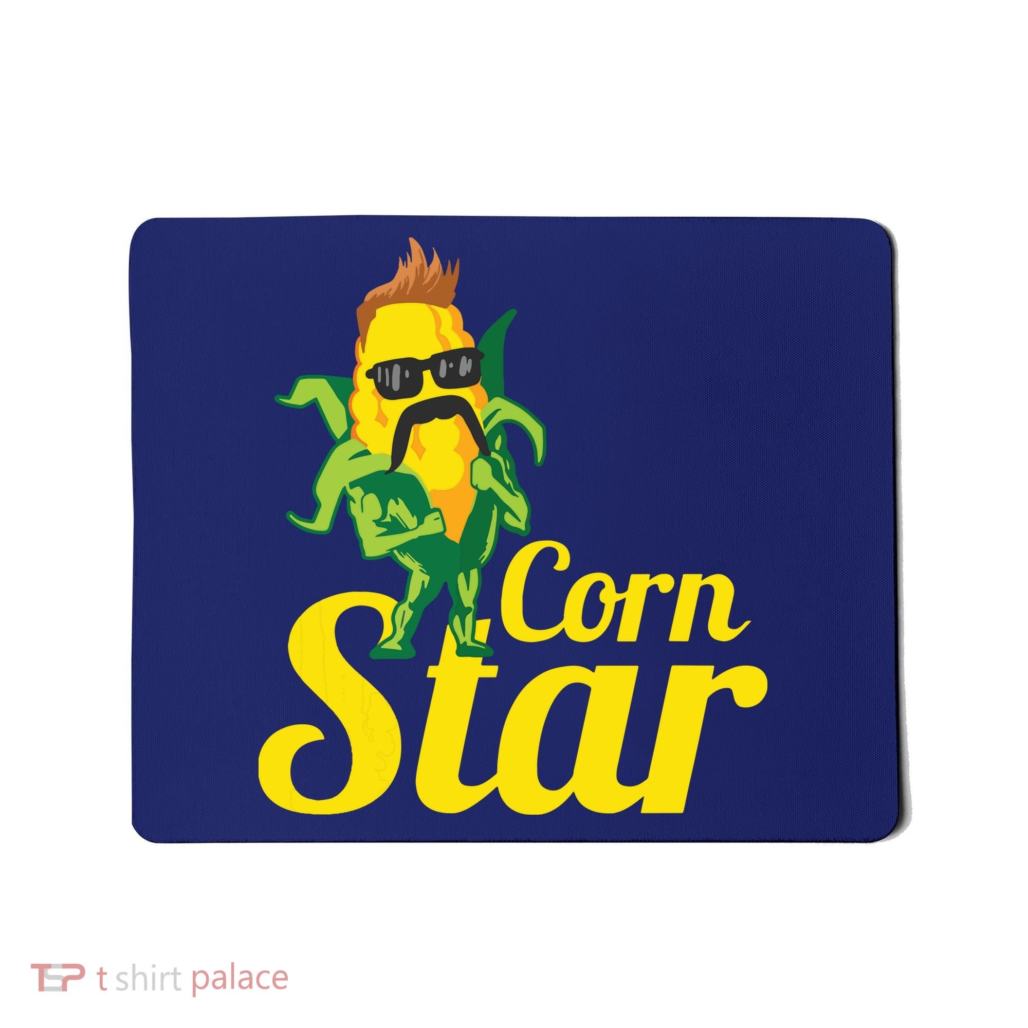 Funny Corn Star Sunglasses Mustache Maize Mousepad