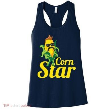 Funny Corn Star Sunglasses Mustache Maize Women's Tank Top