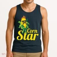 Funny Corn Star Sunglasses Mustache Maize Tank Top thumb 3
