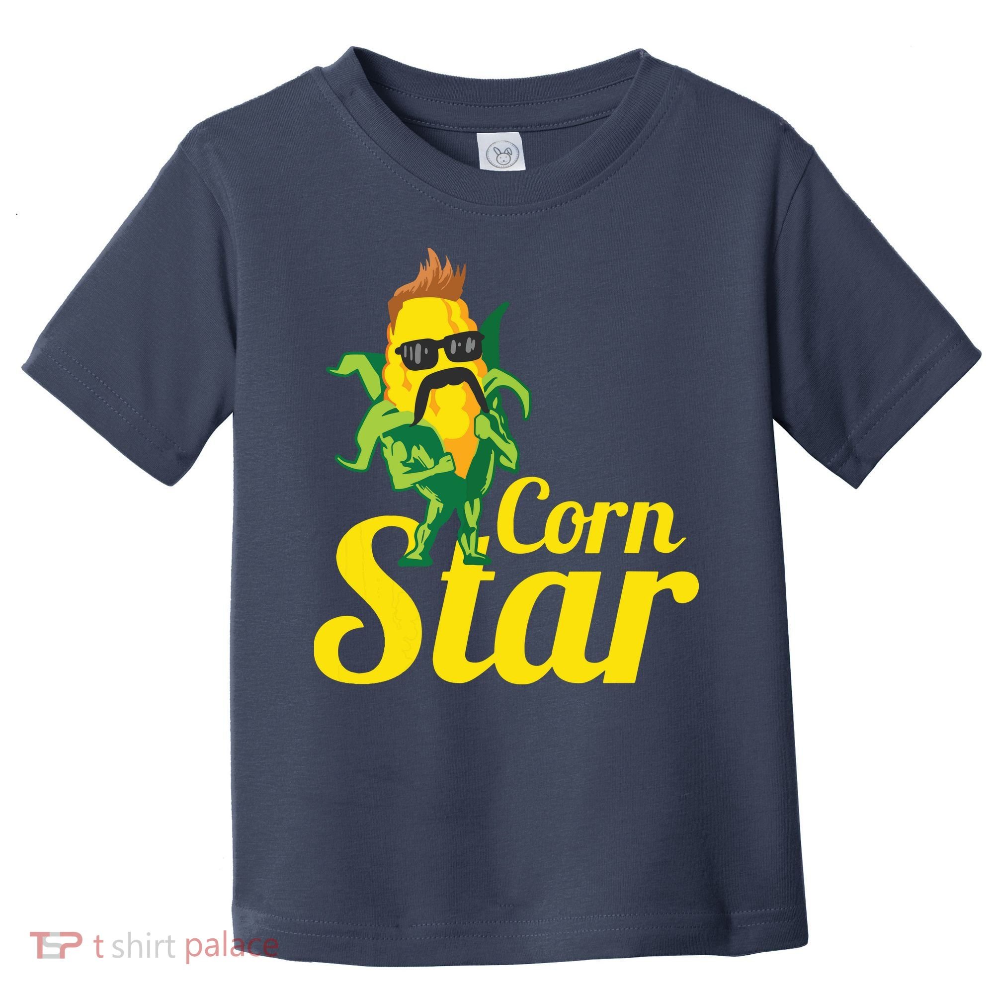 Funny Corn Star Sunglasses Mustache Maize Toddler T-Shirt
