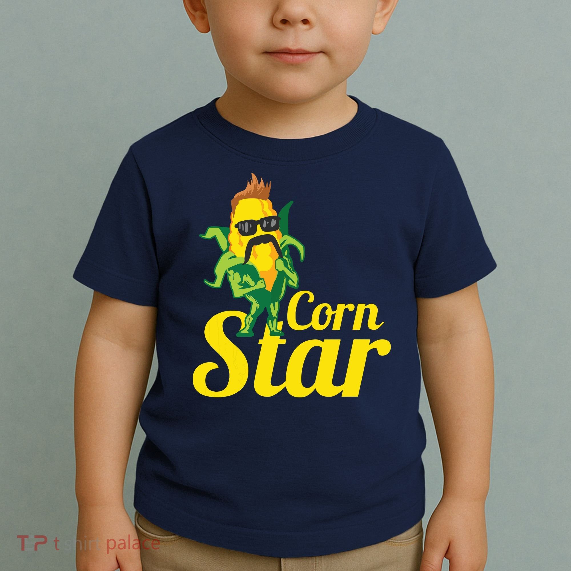 Funny Corn Star Sunglasses Mustache Maize Toddler T-Shirt