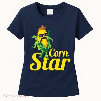 Funny Corn Star Sunglasses Mustache Maize Women's T-Shirt