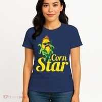 Funny Corn Star Sunglasses Mustache Maize Women's T-Shirt thumb 4