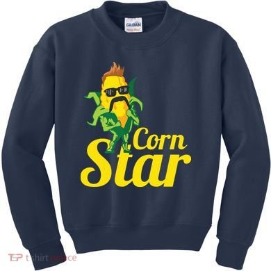 Funny Corn Star Sunglasses Mustache Maize Kids Sweatshirt