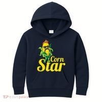Funny Corn Star Sunglasses Mustache Maize Kids Hoodie thumb 0