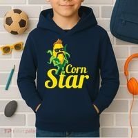 Funny Corn Star Sunglasses Mustache Maize Kids Hoodie thumb 2