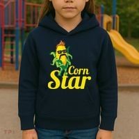 Funny Corn Star Sunglasses Mustache Maize Kids Hoodie thumb 3