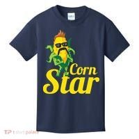 Funny Corn Star Sunglasses Mustache Maize Kids T-Shirt thumb 0