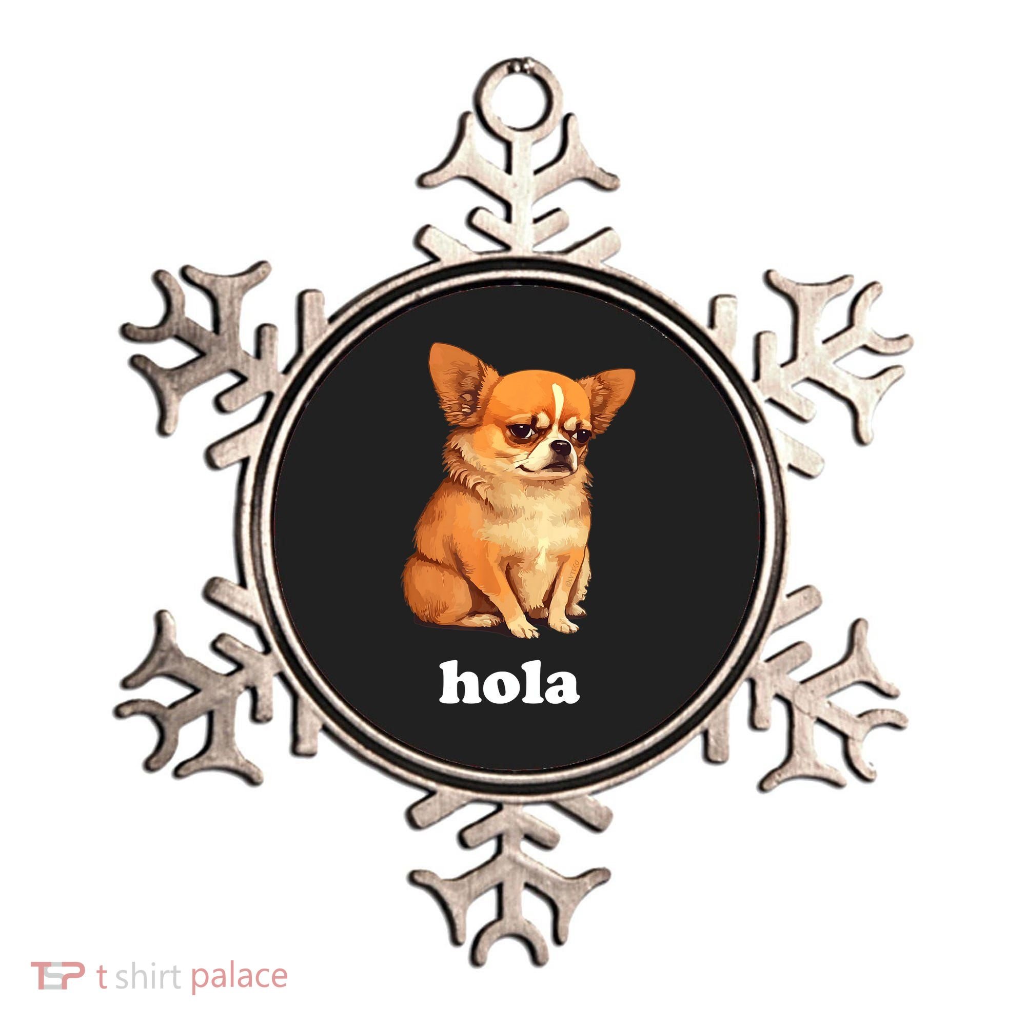 Funny Chihuahua speaks Spanish – Hi (Hola) Ornament