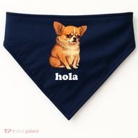Funny Chihuahua speaks Spanish – Hi (Hola) USA-Made Doggie Bandana thumb 0