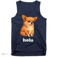 Funny Chihuahua speaks Spanish – Hi (Hola) Tank Top thumb 0