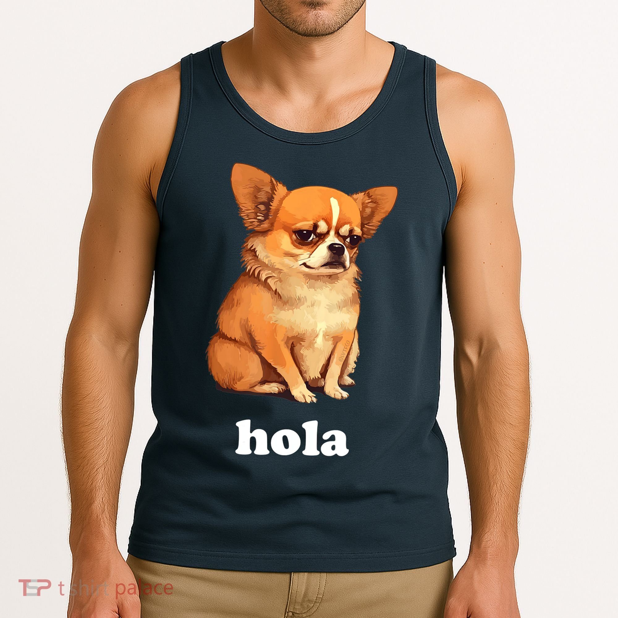 Funny Chihuahua speaks Spanish – Hi (Hola) Tank Top