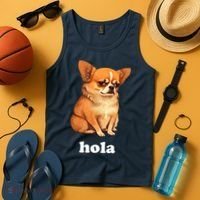 Funny Chihuahua speaks Spanish – Hi (Hola) Tank Top thumb 4
