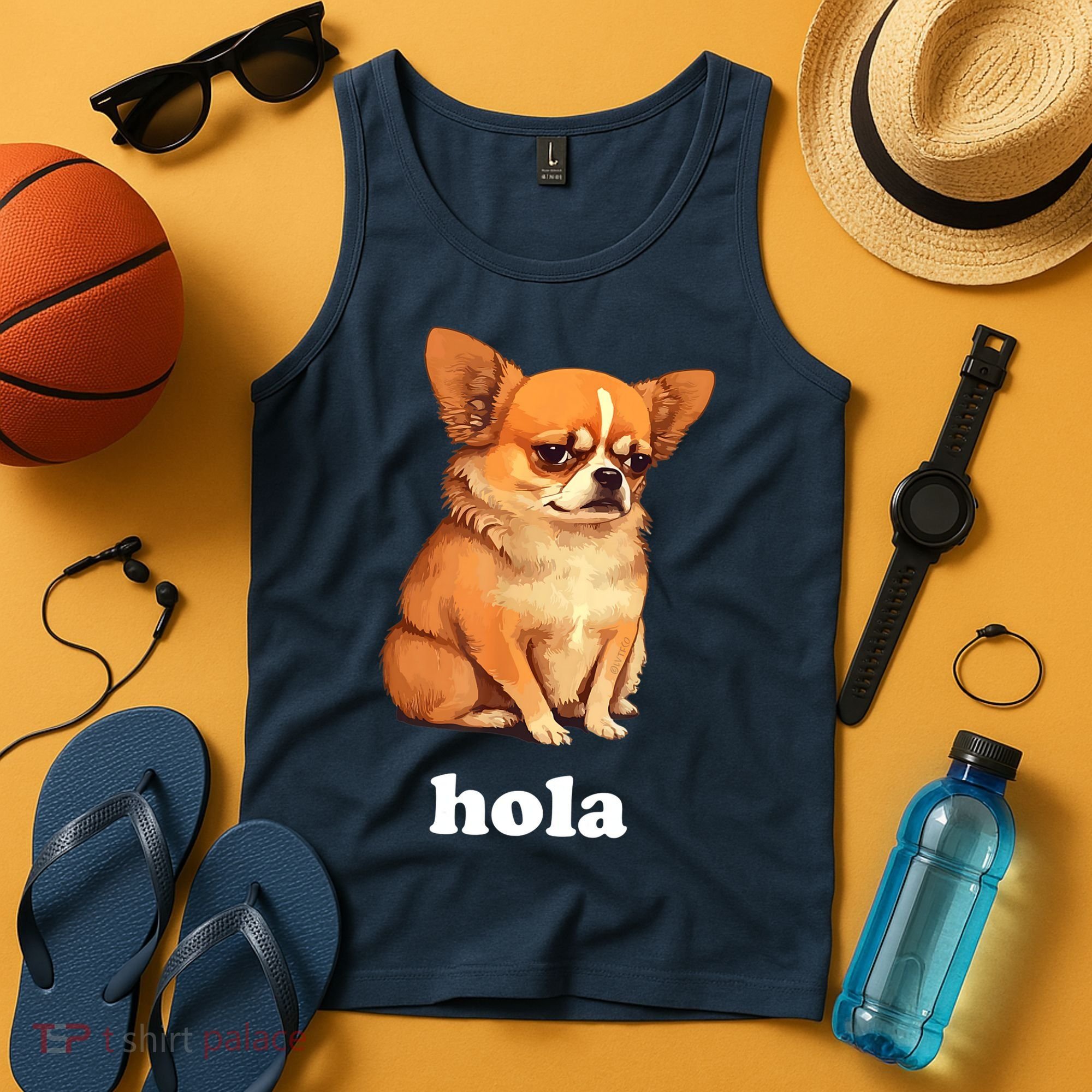 Funny Chihuahua speaks Spanish – Hi (Hola) Tank Top
