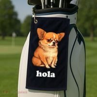 Funny Chihuahua speaks Spanish – Hi (Hola) Golf Towel thumb 2