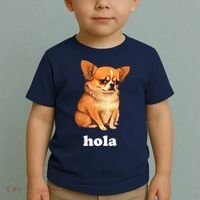 Funny Chihuahua speaks Spanish – Hi (Hola) Toddler T-Shirt thumb 2
