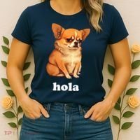 Funny Chihuahua speaks Spanish – Hi (Hola) Women's T-Shirt thumb 2