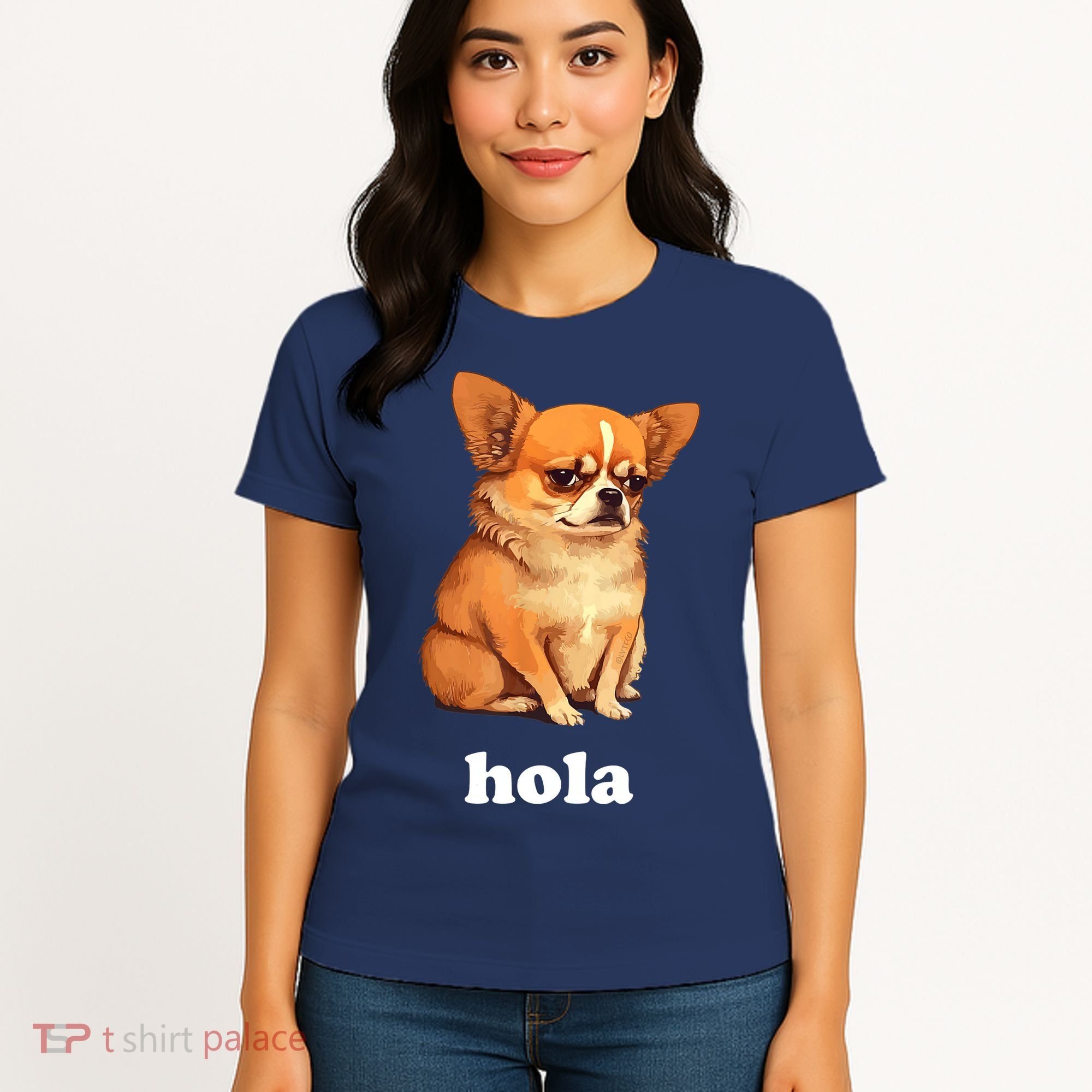 Funny Chihuahua speaks Spanish – Hi (Hola) Women's T-Shirt