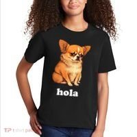 Funny Chihuahua speaks Spanish – Hi (Hola) Kids T-Shirt thumb 2