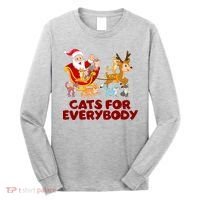 Funny Christmas Santa Claus Cats For Everybody Long Sleeve Shirt thumb 0
