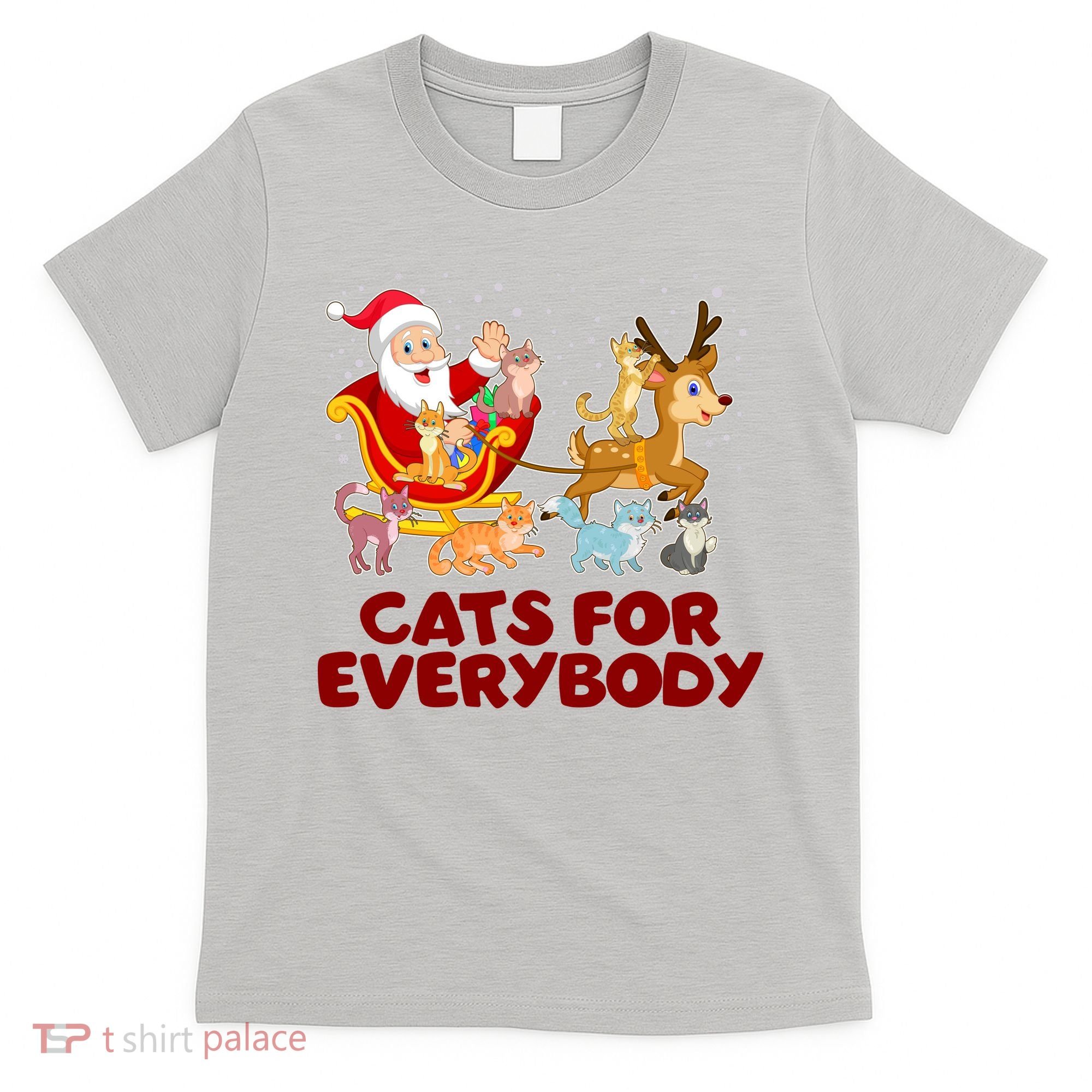 Funny Christmas Santa Claus Cats For Everybody T-Shirt