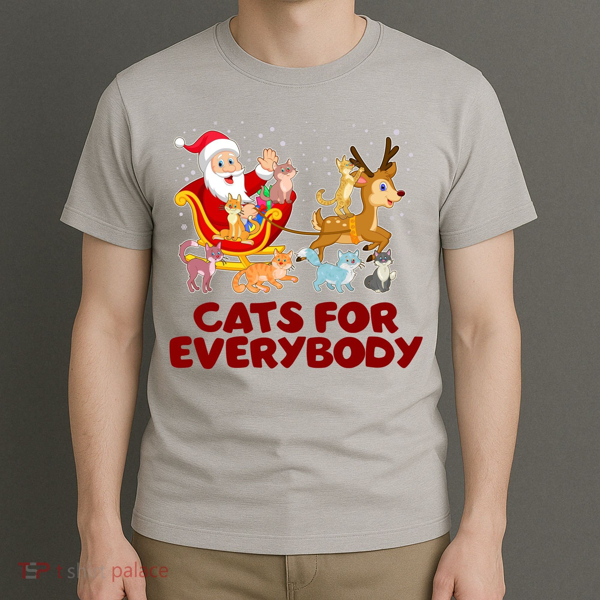 Funny Christmas Santa Claus Cats For Everybody T-Shirt