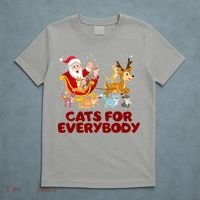 Funny Christmas Santa Claus Cats For Everybody T-Shirt thumb 5