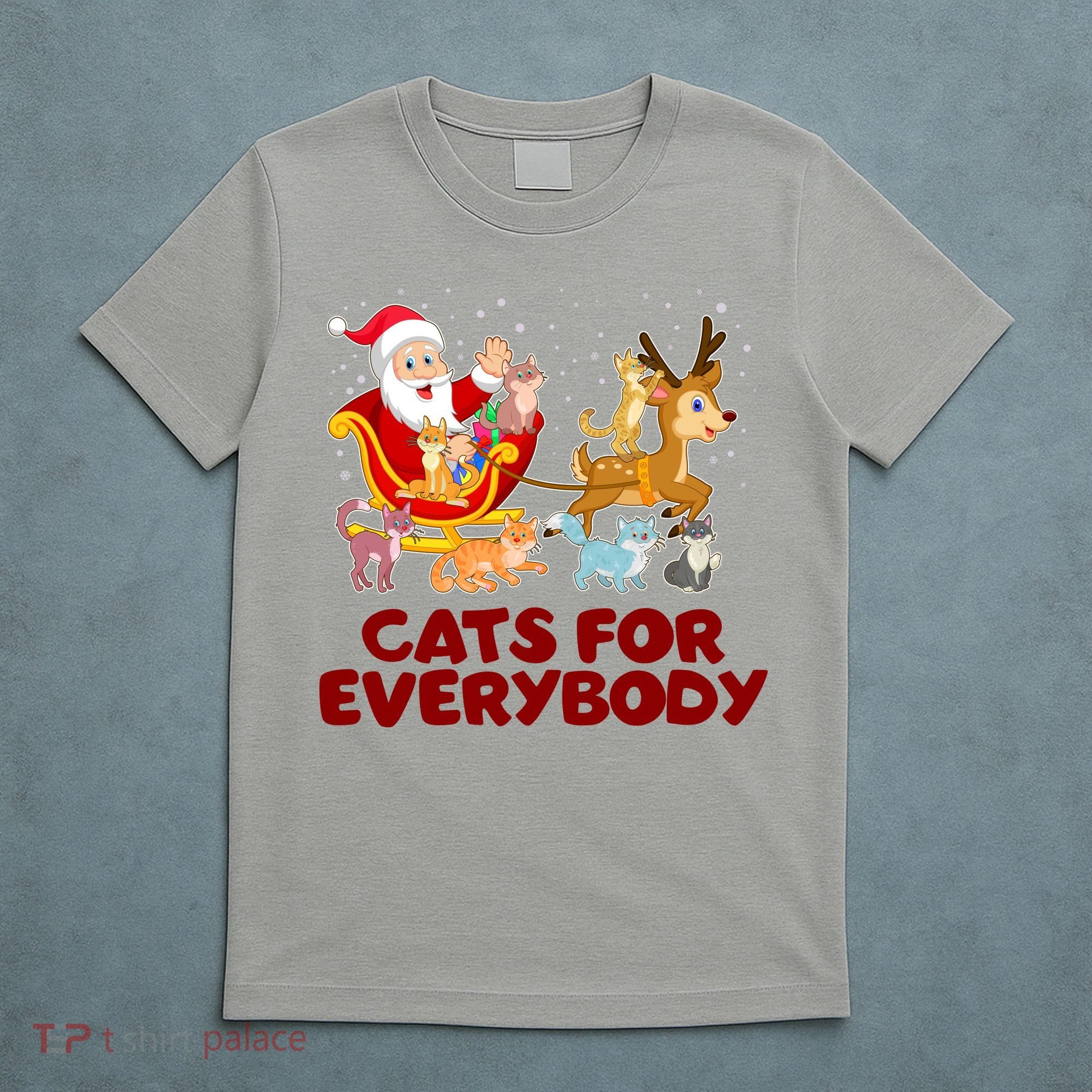 Funny Christmas Santa Claus Cats For Everybody T-Shirt