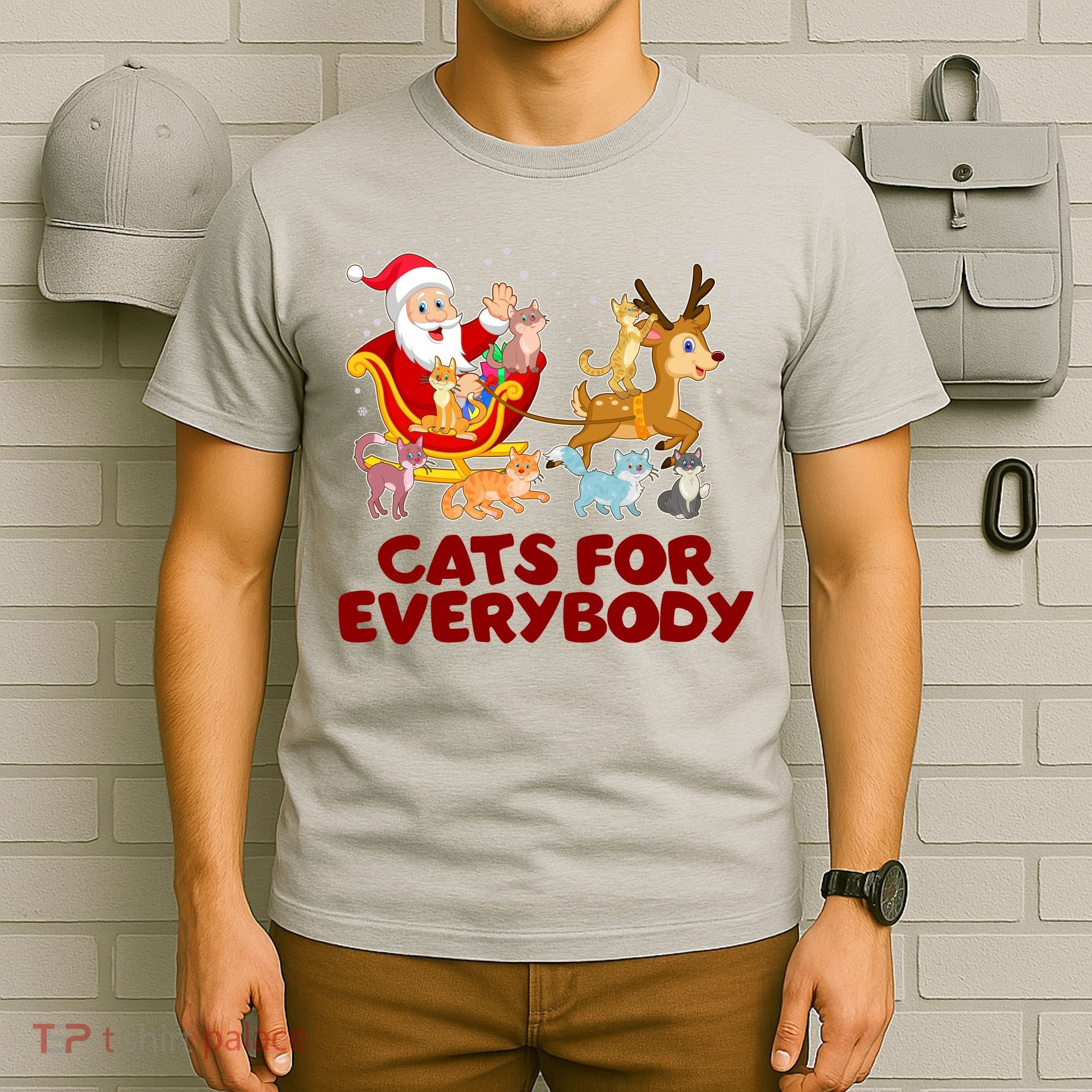 Funny Christmas Santa Claus Cats For Everybody T-Shirt