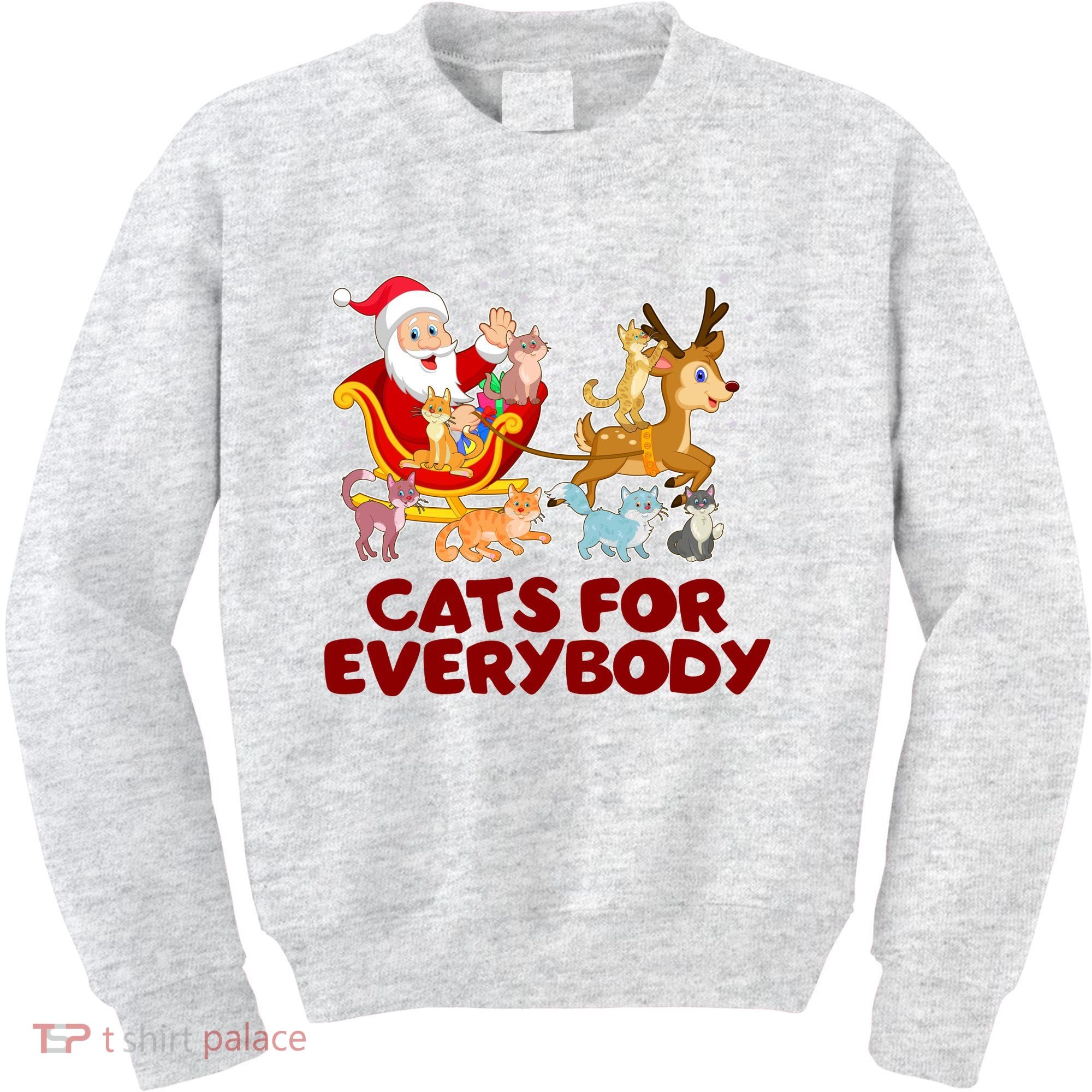 Funny Christmas Santa Claus Cats For Everybody Kids Sweatshirt