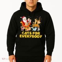 Funny Christmas Santa Claus Cats For Everybody Hoodie thumb 2