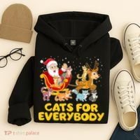 Funny Christmas Santa Claus Cats For Everybody Hoodie thumb 4