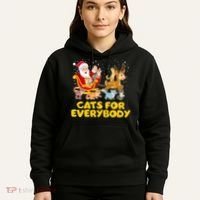 Funny Christmas Santa Claus Cats For Everybody Hoodie thumb 5