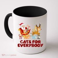 Funny Christmas Santa Claus Cats For Everybody Coffee Mug thumb 0