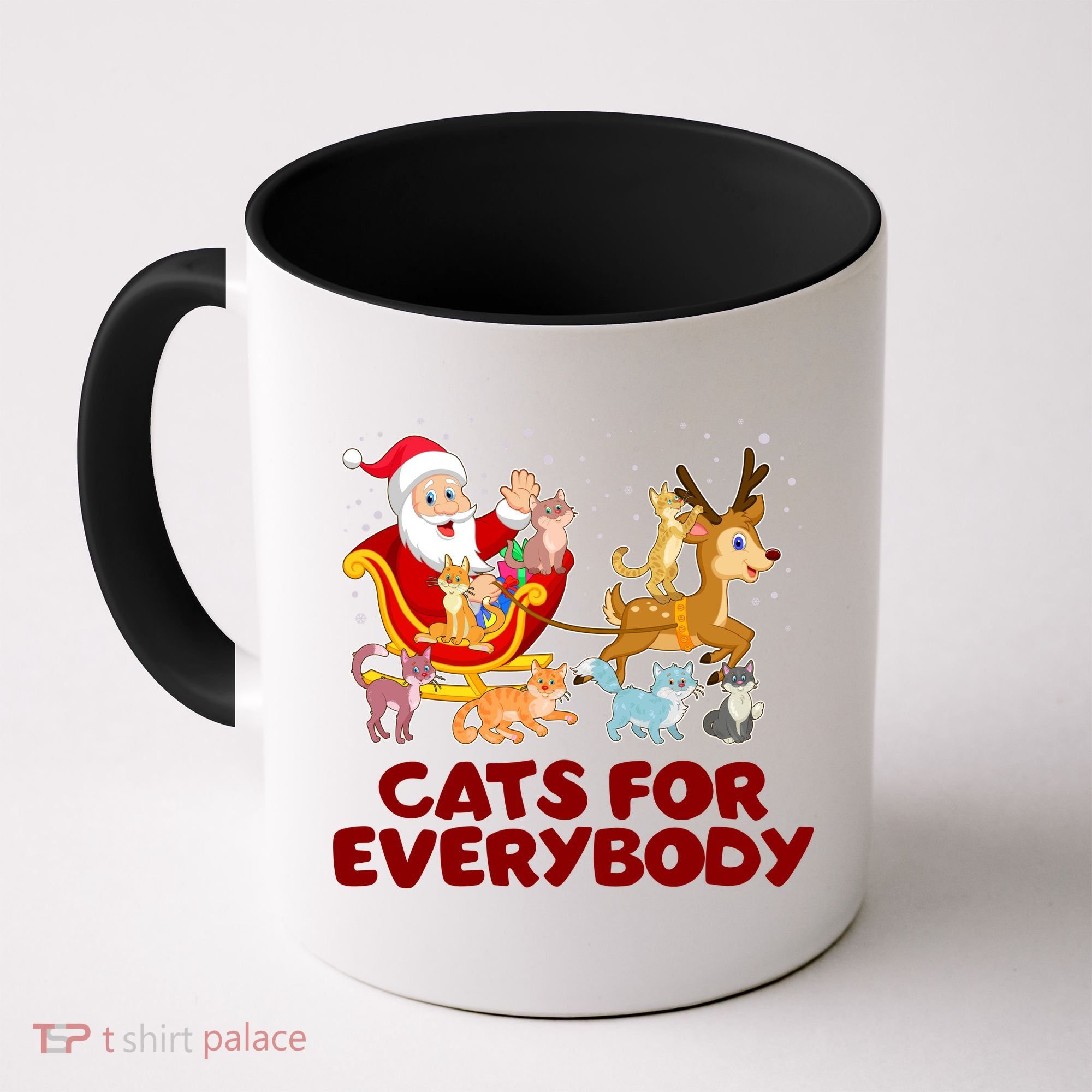Funny Christmas Santa Claus Cats For Everybody Coffee Mug