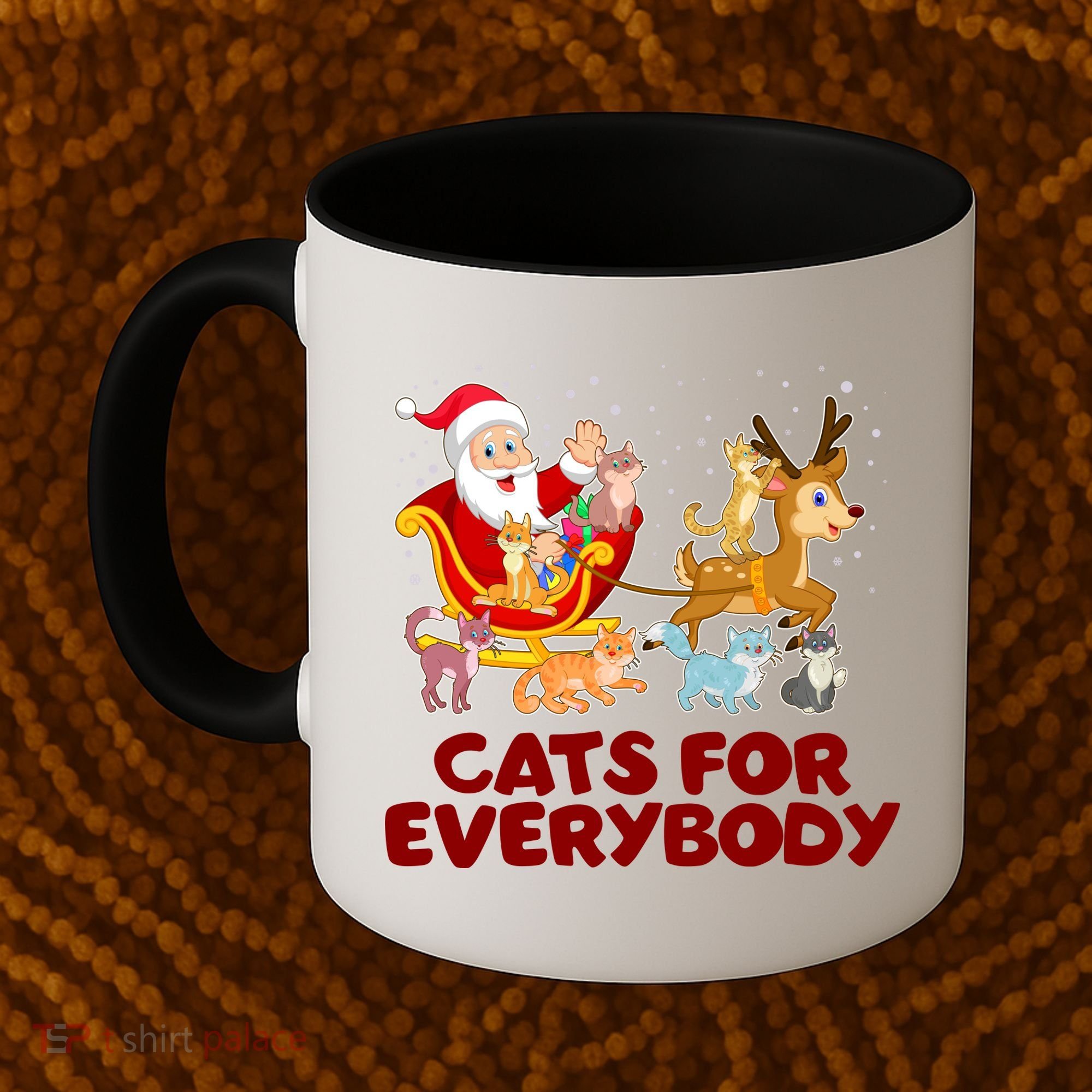 Funny Christmas Santa Claus Cats For Everybody Coffee Mug