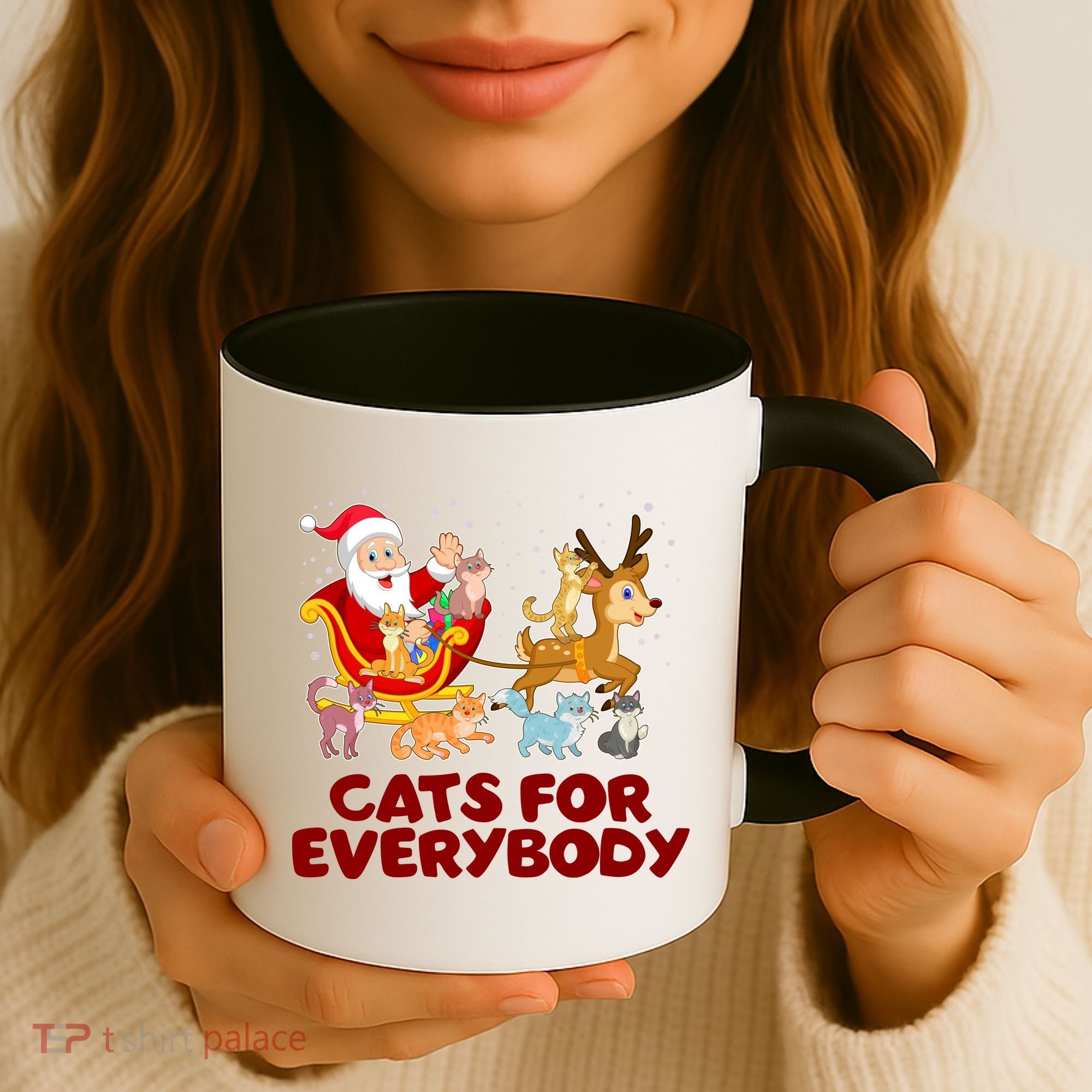 Funny Christmas Santa Claus Cats For Everybody Coffee Mug