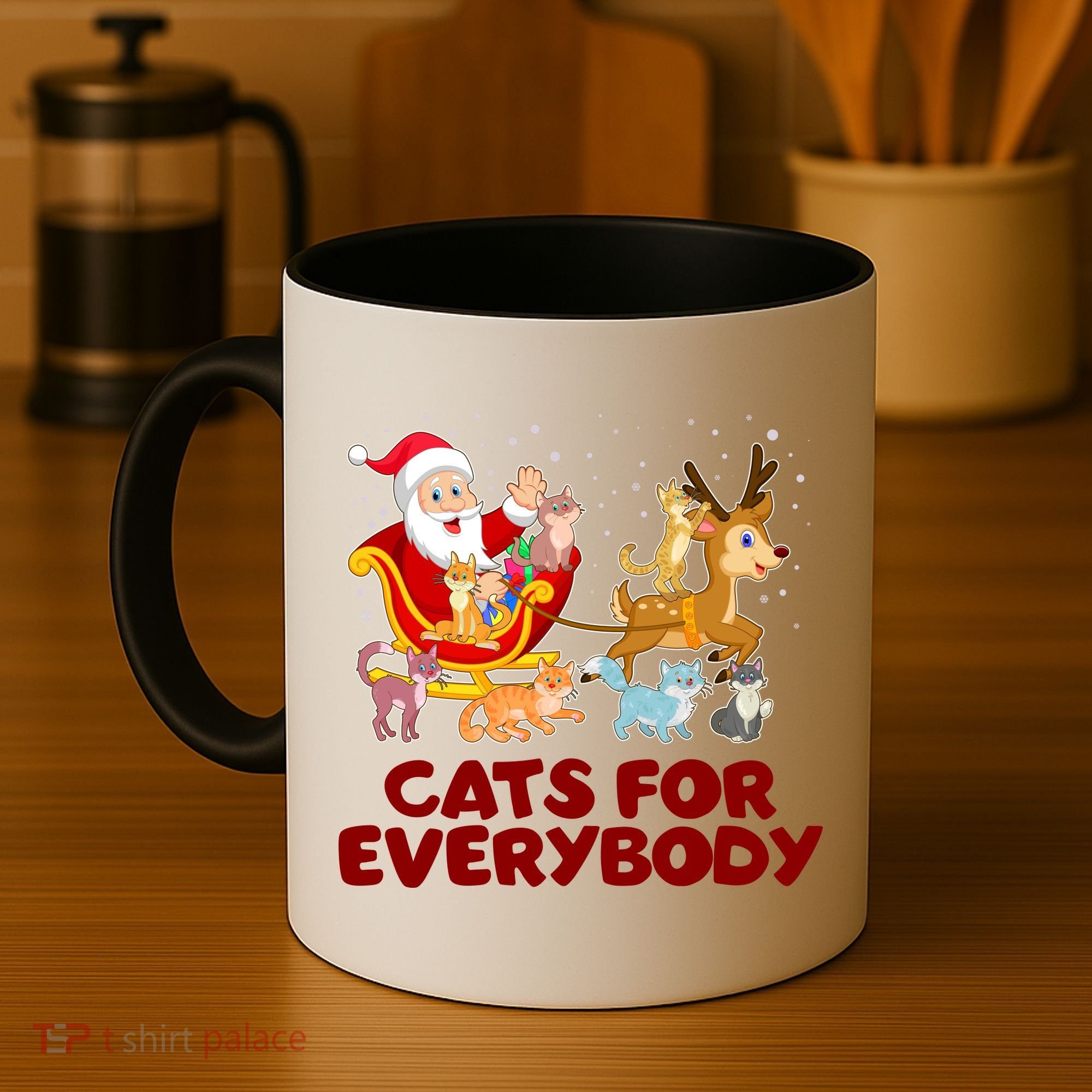 Funny Christmas Santa Claus Cats For Everybody Coffee Mug