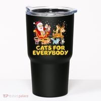 Funny Christmas Santa Claus Cats For Everybody Tumbler thumb 0