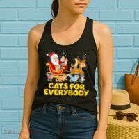 Funny Christmas Santa Claus Cats For Everybody Women's Tank Top thumb 2