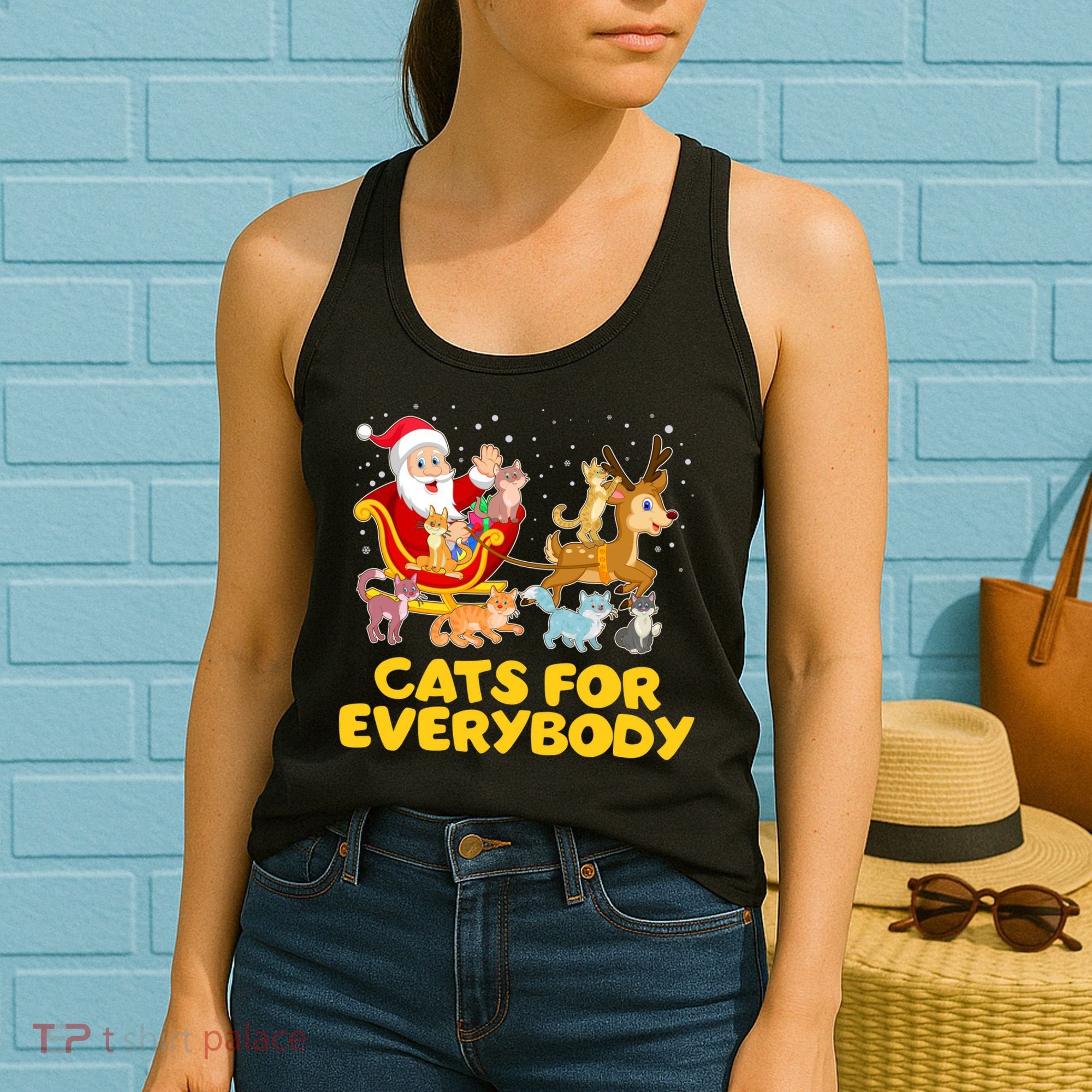 Funny Christmas Santa Claus Cats For Everybody Women's Tank Top