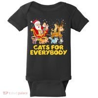 Funny Christmas Santa Claus Cats For Everybody Baby Bodysuit thumb 0