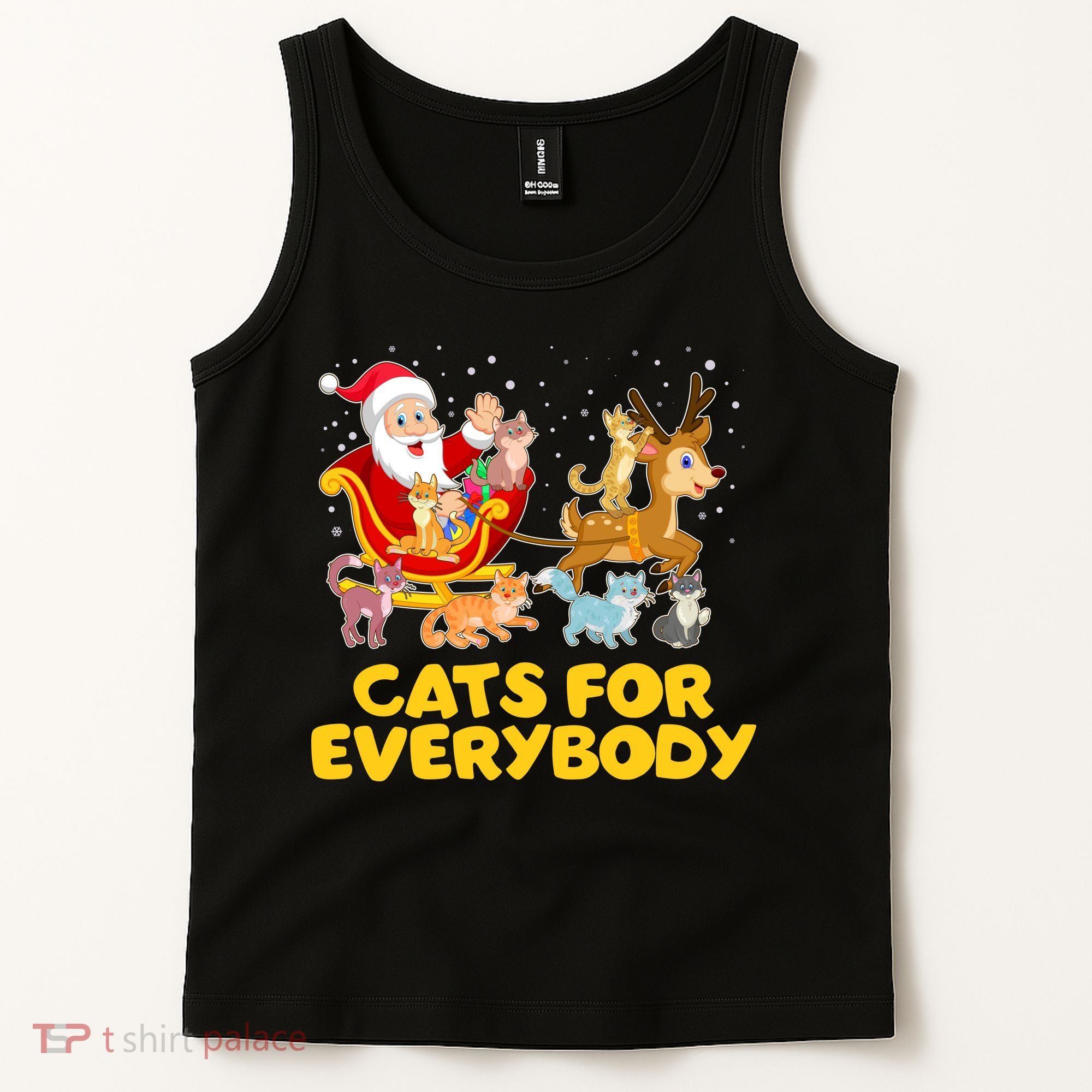 Funny Christmas Santa Claus Cats For Everybody Tank Top