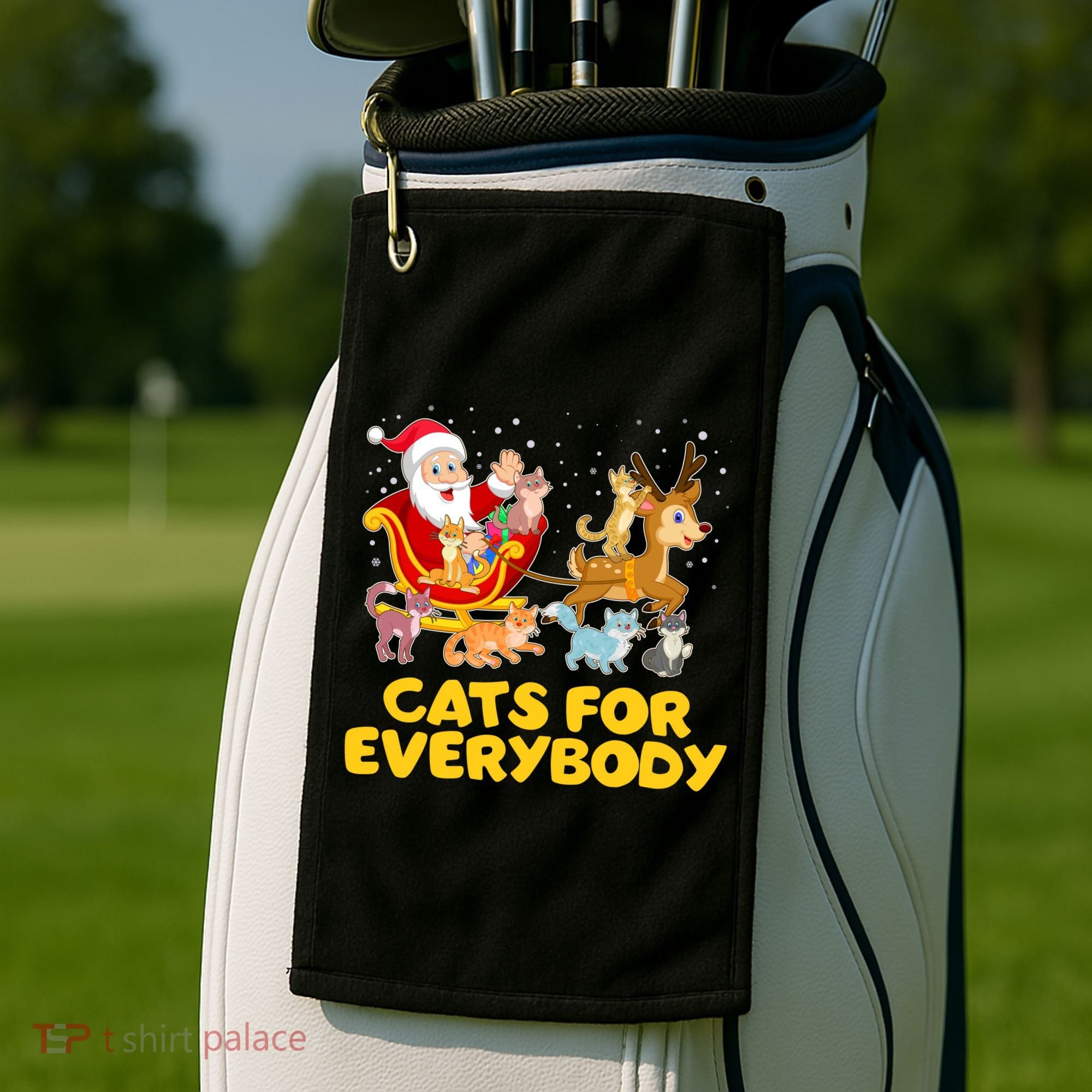 Funny Christmas Santa Claus Cats For Everybody Golf Towel