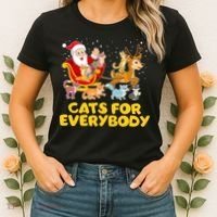 Funny Christmas Santa Claus Cats For Everybody Women's T-Shirt thumb 2