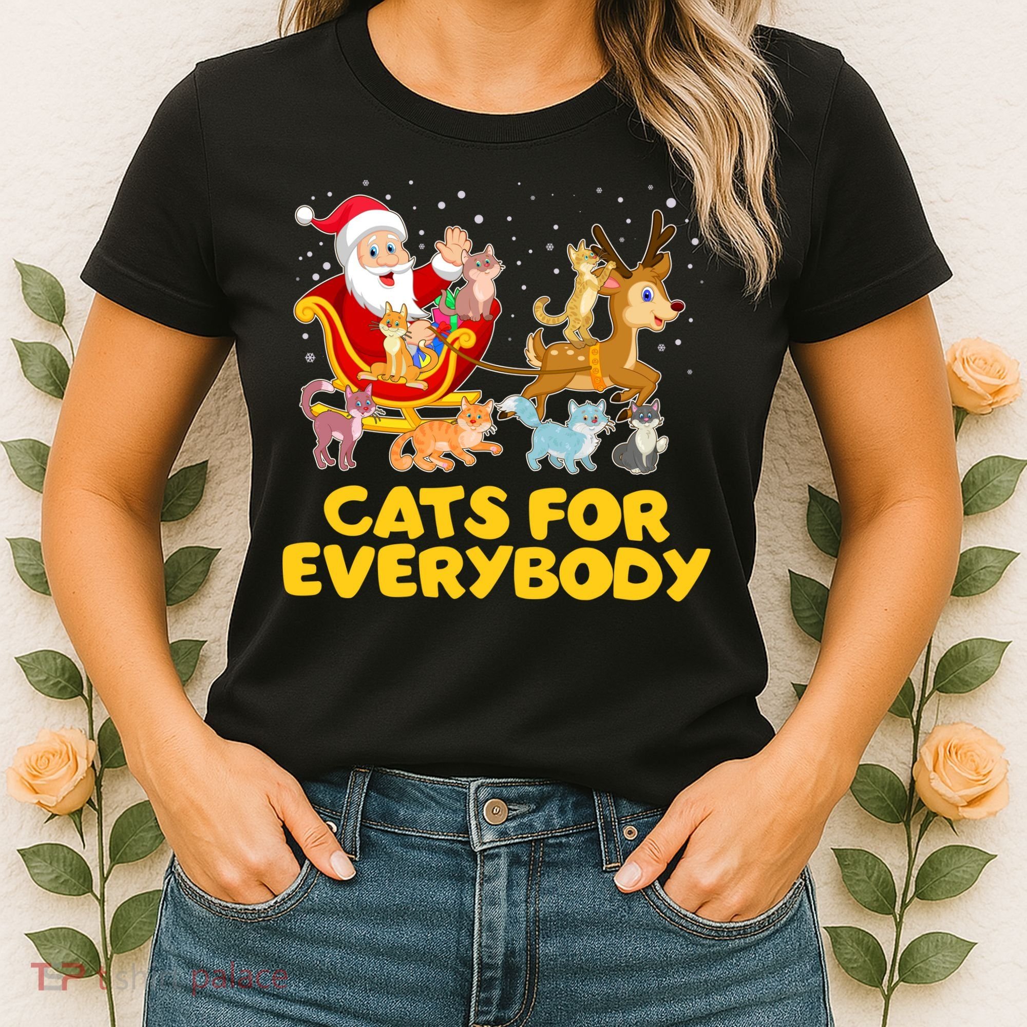 Funny Christmas Santa Claus Cats For Everybody Women's T-Shirt