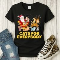 Funny Christmas Santa Claus Cats For Everybody Women's T-Shirt thumb 3