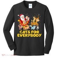 Funny Christmas Santa Claus Cats For Everybody Kids Long Sleeve Shirt thumb 0